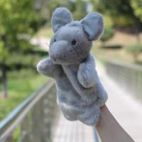 浅灰色 手套腹语猴子动物嘴巴玩偶玩具布偶表演能动手指手偶冬天儿童手套