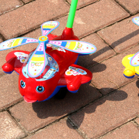 学步车款式随机发 1-3岁推推乐儿童学步手推飞机玩具推车轮单杆学走路多功能吐舌头