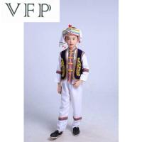 玫红色 女孩 100cm 云南少数民族服装大理白族女童装少儿童舞蹈服饰学生舞台演出服装