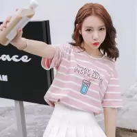 941#[横拉链] M 产后哺乳衣服夏季期喂奶外出衣T恤女外穿时尚上衣辣妈款宽松夏装