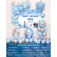 冰雪奇缘主题海报套餐G 宝宝周岁生日装饰场景布置女孩冰雪奇缘主题派对气球背景墙海报