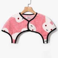 圆领粉色无袖 L100斤以内 秋冬季防寒法兰绒长袖护肩睡觉保暖披肩防冻女士产后月子服喂奶衣