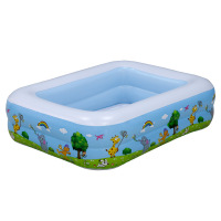 1.2米2层印花泡泡送脚踩充气泵) 家用充气儿童浴池沙池游泳池婴儿海洋球印花钓鱼戏水玩具折叠六一