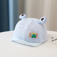 小青蛙[蓝色] 帽围42-44CM/参考年龄3个月-8个月 均码[魔术贴调节] 宝宝帽子夏季网眼婴儿鸭舌帽男宝女宝一岁帽