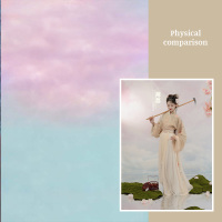 如需其它图案-请进店挑选 粉色淡蓝暖色系油画背景布复古汉服唐装主题云朵室内拍照道具喷绘布个人写真婚纱照影楼摄影幕布MH-