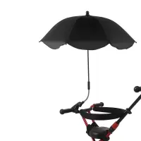 黑色 65cm 银胶款 含支架 半穿 1cm 婴儿童手推车遮阳伞宝宝车溜娃神器三轮车童车防晒紫外线雨伞