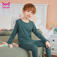 暗绿 110cm 猫人儿童内衣男童秋衣秋裤薄款莱卡棉中大童学生女孩秋冬女童套装