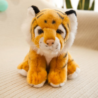 老虎 15厘米 可爱老虎公仔仿真小号动物白虎毛绒玩具狗狗安抚玩偶儿童生日礼物