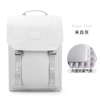 飘雪背包米白灰[内置防震气垫 可套拉杆箱] 13英寸 小米电脑包14寸女生双肩手提笔记本适用苹果MacBook Pro1