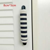 黑白条纹(长8cm*周长4cm) 门把手防撞保护套儿童安全布艺门把手套宝宝柜门拉手防磕碰防撞垫