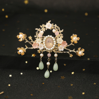 07 古风发冠女汉服头饰流苏步摇古代魏晋头冠发饰儿童少女古装盘配饰