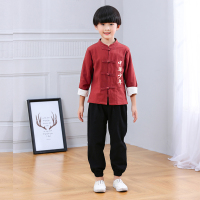 红色男款 110cm 汉服童装儿童唐装男童套装女童秋复古装中国风宝宝小孩民族服装夏