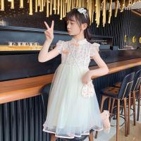 063连衣裙(送包包) 110 女童改良旗袍中国风古装儿童汉服公主网纱连衣裙小女孩洋气裙子夏
