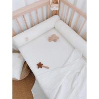 纯净白:短款60cm1条 其它 爱予宝贝婴儿床围软包全棉华夫抱枕婴童安抚宝宝圆柱拼接床床靠