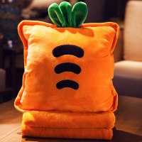 胡萝卜毯子 毯子午睡办公室小毛毯单人午睡小被子可收纳沙发盖毯子枕头休闲毯