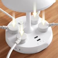 粉色[无遥控线长0.8米] 飞全铭百货店多功能台灯插座兼手机支架宿舍卧室遥控智能小夜灯