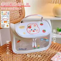 手提化妆包(随机送贴纸) 大容量化妆包防水女便携手提式高级感PVC旅行护肤品收纳包洗漱包