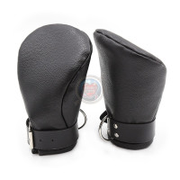 纯黑 sm情趣手套手铐另类玩具性用品男女狗奴手掌套调教刑具K9爬行护具