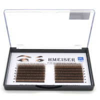 0.05y型睫毛焦糖色一秒开花自动网状编织交叉嫁接假睫毛自然浓密