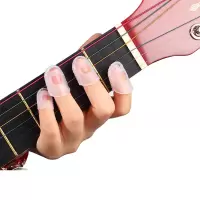 4个指套无赠品(备注尺码颜色) 弹吉他指套左手防痛练习保护手指套儿童尤克里里右手指甲拨片配件