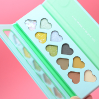 01#绿色星球盘 雀臣玫瑰之约眼影10色桃心眼影盘 珠光哑光闪粉亮片眼妆学生彩妆