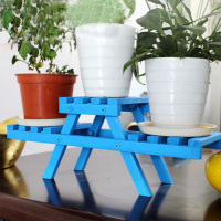 二层桌面花架原木色 简约现代创意室内阳台小型飘窗花架桌面多肉小花架子迷你多层梯形