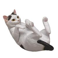 浅灰色 日本拟真动物模型摆件 仿真可爱猫咪 心灵安抚 铲屎官的爱和克星