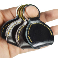 棕色 皮质吉他拨片包民谣电木吉他拨片套盒尤克里里弹片钥匙扣拨片夹