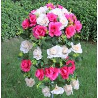 42头单路引花[留言颜色] 婚庆路引花架农村结婚礼装饰花篮中式道具店庆开业绢花布置铁架子