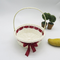 酒红色16x20cm 花童花篮婚礼装饰品伴手礼篮子婚庆用品家用摆件篮子舞蹈糖果篮子