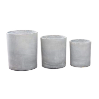 圆柱水泥盆25*28 北欧ins仿真绿植百合竹大型落地室内客厅摆件橱窗装饰盆栽假植物