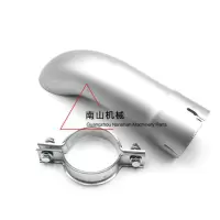65MM接口 1个(银色款) 勾机发动机消声器排气弯管出气弯头尾管烟筒大小通用日立挖机配件