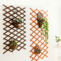 H42碳化 网格阳台悬挂墙壁墙上花架实木壁挂客厅绿萝挂墙装饰吊兰花盆挂式