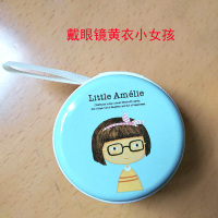 小辫子红衣服小女孩 指甲包古筝指f甲收纳包琵指琶甲胶布收纳盒卡通铁盒乐器配件零钱