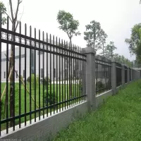 定金 米 锌钢围墙护栏铁艺栅栏学校防攀爬小区别墅户外厂区蓝白色隔离栏杆