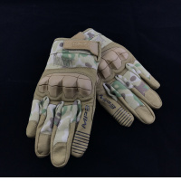 迷彩色 M 全指战术男款户外越野机车摩托露营格斗防护软壳训练耐磨骑行手套