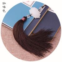 深咖啡 古典简约白玉流苏中国风折扇坠子包挂乐器汉服腰配旗袍压襟