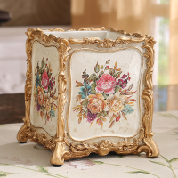 乳白色 珠光粉黛款 欧式复古笔筒家居日用品办公用品书房实用奢华摆件创意时尚收纳盒