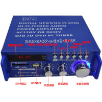 不带蓝牙蓝色70元 蓝牙功放机12V/220V插卡功放hifi单曲循环断电记忆收音音箱多功能