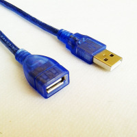 蓝色 其他 USB公头转母供电延长线 公对母高速连接线电脑U盘数据充电转接线