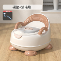 金色[塑料硬垫]送刷子 儿童马桶坐便器女宝宝幼儿小孩婴儿厕所家用拉屎便盆尿桶男孩尿盆