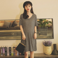 黑灰 M 孕妇装夏装孕妇连衣裙夏季中长款短袖上衣时尚款宽松孕妇t恤裙子