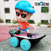 男孩橙衣款 外贸遥控车儿童玩具遥控车玩具电动翻滚滑板遥控特技车