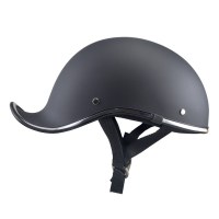 哑黑(燕尾款) 均码 复古小半盔夏季瓜瓢盔机车电动车哈雷半覆式贝壳头盔太子盔男女
