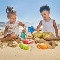 海滨动物套 Hape海滨动物沙滩玩具 玩沙工具挖沙套装儿童宝宝戏水玩具E4058
