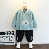 绿色 90 汉服男童春秋儿童古装中国风童装男宝宝抓周礼服周岁老虎唐装春装