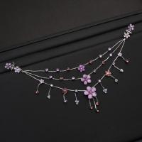 梅花款 紫色 额头链 时尚额头链眉心坠古风儿童公主链拉丁舞头饰汉服配饰品流苏发夹子