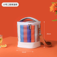 小号2层*北欧ins ins时尚妈咪包保温饭盒袋大容量保鲜母婴手提双肩包多功能妈咪袋