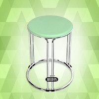 浅绿色 餐厅不锈钢精钢板凳圆凳子创意餐椅实木凳铁艺换鞋凳橡木客厅居