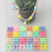 马卡圆珠[送16件套] 散珠小串珠彩色手工编织儿童穿珠珠材料包diy项链女手链水晶玩具.